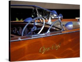 Chris Craft Classic Wooden Powerboat, Seattle Maritime Museum, Lake Union, Washington, USA-William Sutton-Stretched Canvas