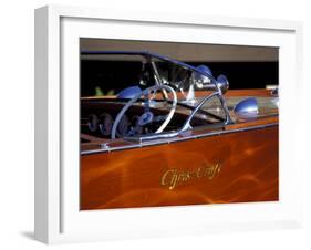 Chris Craft Classic Wooden Powerboat, Seattle Maritime Museum, Lake Union, Washington, USA-William Sutton-Framed Premium Photographic Print