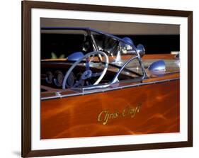 Chris Craft Classic Wooden Powerboat, Seattle Maritime Museum, Lake Union, Washington, USA-William Sutton-Framed Photographic Print