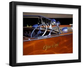 Chris Craft Classic Wooden Powerboat, Seattle Maritime Museum, Lake Union, Washington, USA-William Sutton-Framed Photographic Print