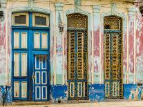 A beautifully aged colourful building in Havana, Cuba-Chris Mouyiaris-Photographic Print