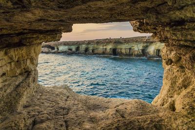 Sea caves at Cape Greco, Cyprus