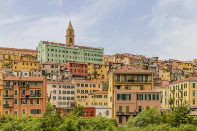 The colourful buildings in Ventimiglia, Liguria, Italy