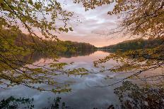 USA, New York State. Calm autumn morning on Green Lake, Green Lakes State Park.-Chris Murray-Photographic Print