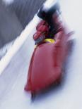Blurred Action of the Start of 4 Man Bobsled Team, Lake Placid, New York, USA-Chris Trotman-Photographic Print
