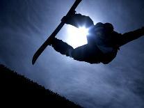 Silhouette of Male Snowboarder Flying over the Vert, Salt Lake City, Utah, USA-Chris Trotman-Photographic Print