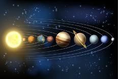 Solar System Planets Diagram-ChrisGorgio-Mounted Photographic Print