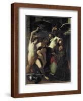 Christ Adored by Angels, St. Sebastian and St. Bonaventure-Carlo Bononi-Framed Giclee Print