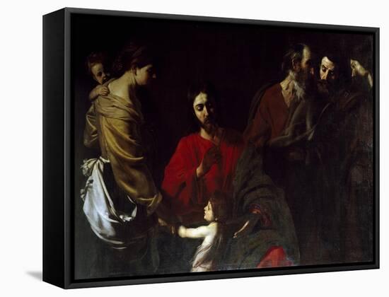 Christ Among the Children-Nicolas Tournier-Framed Stretched Canvas