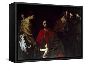 Christ Among the Children-Nicolas Tournier-Framed Stretched Canvas