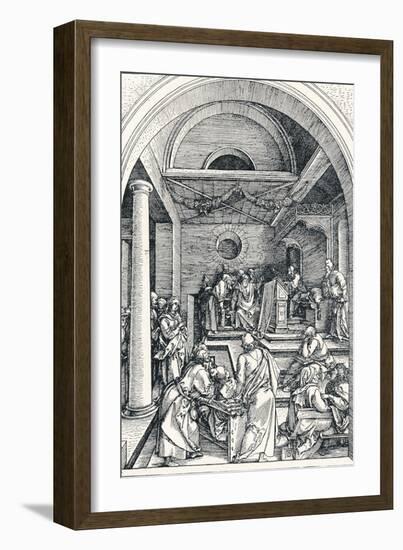 Christ Among the Doctors, 1506-Albrecht Dürer-Framed Giclee Print