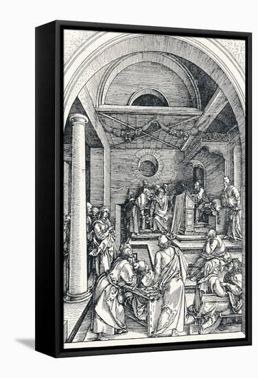 Christ Among the Doctors, 1506-Albrecht Dürer-Framed Stretched Canvas