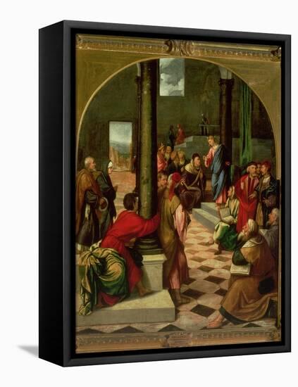 Christ Among the Doctors-Bonifacio Veronese-Framed Stretched Canvas