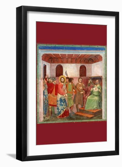 Christ and Caiphus-Giotto di Bondone-Framed Art Print