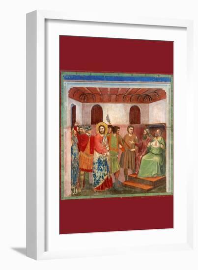 Christ and Caiphus-Giotto di Bondone-Framed Art Print