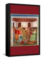 Christ and Caiphus-Giotto di Bondone-Framed Stretched Canvas