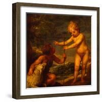 Christ and John the Baptist as Children, Ca 1665-Alonso Cano-Framed Giclee Print