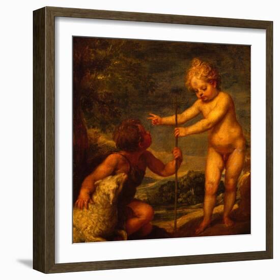 Christ and John the Baptist as Children, Ca 1665-Alonso Cano-Framed Giclee Print