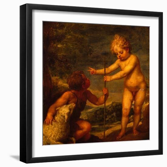 Christ and John the Baptist as Children, Ca 1665-Alonso Cano-Framed Giclee Print