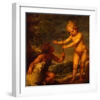 Christ and John the Baptist as Children, Ca 1665-Alonso Cano-Framed Giclee Print