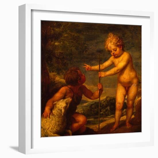 Christ and John the Baptist as Children, Ca 1665-Alonso Cano-Framed Giclee Print