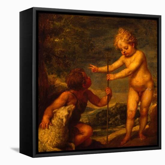 Christ and John the Baptist as Children, Ca 1665-Alonso Cano-Framed Stretched Canvas