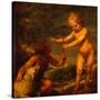 Christ and John the Baptist as Children, Ca 1665-Alonso Cano-Stretched Canvas