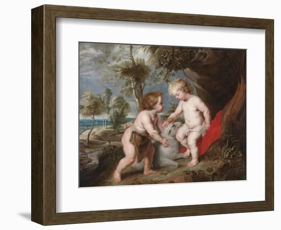 Christ and John the Baptist as Children-Peter Paul Rubens-Framed Giclee Print