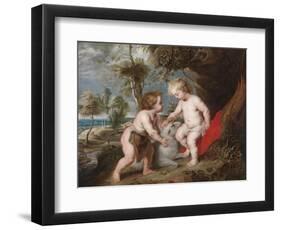 Christ and John the Baptist as Children-Peter Paul Rubens-Framed Giclee Print