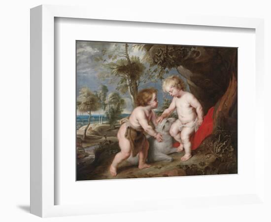 Christ and John the Baptist as Children-Peter Paul Rubens-Framed Giclee Print