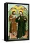 Christ and John the Baptist-Johann Koerbecke-Framed Stretched Canvas