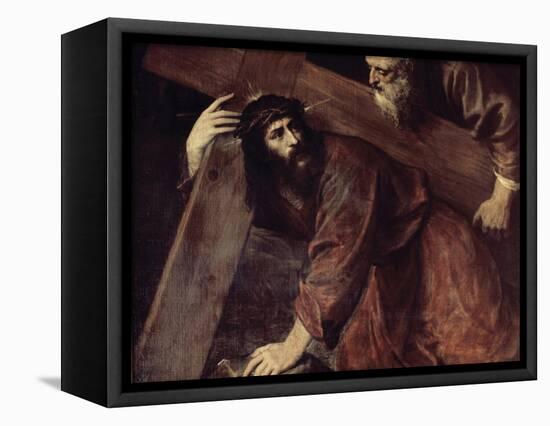 Christ and Simon the Cyrenian-Titian (Tiziano Vecelli)-Framed Stretched Canvas