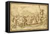 Christ and St Peter Walking on the Water-Domenico Campagnola-Framed Stretched Canvas