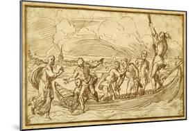 Christ and St Peter Walking on the Water-Domenico Campagnola-Mounted Giclee Print