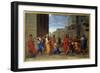 Christ and the Adultere Woman, 1653 (Oil on Canvas)-Nicolas Poussin-Framed Giclee Print