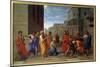 Christ and the Adultere Woman, 1653 (Oil on Canvas)-Nicolas Poussin-Mounted Giclee Print