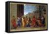 Christ and the Adultere Woman, 1653 (Oil on Canvas)-Nicolas Poussin-Framed Stretched Canvas