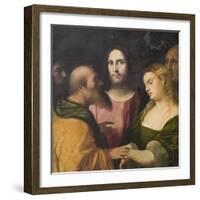 Christ and the Adulteress, 1525-28-Jacopo Palma-Framed Giclee Print