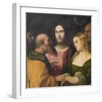 Christ and the Adulteress, 1525-28-Jacopo Palma-Framed Giclee Print