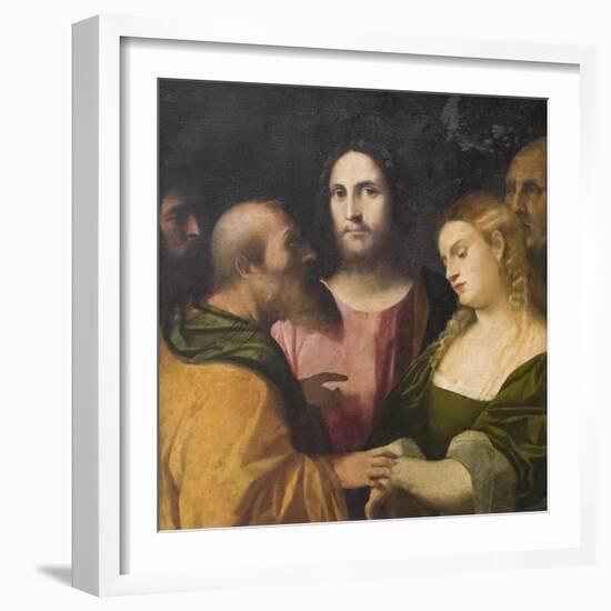 Christ and the Adulteress, 1525-28-Jacopo Palma-Framed Giclee Print