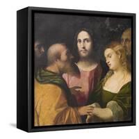 Christ and the Adulteress, 1525-28-Jacopo Palma-Framed Stretched Canvas