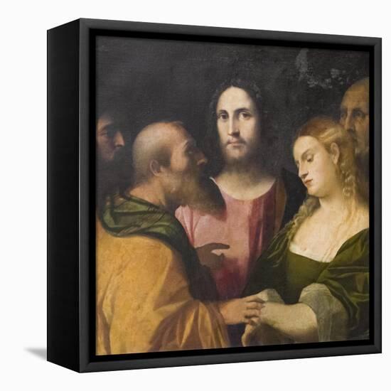 Christ and the Adulteress, 1525-28-Jacopo Palma-Framed Stretched Canvas