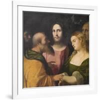 Christ and the Adulteress, 1525-28-Jacopo Palma-Framed Giclee Print