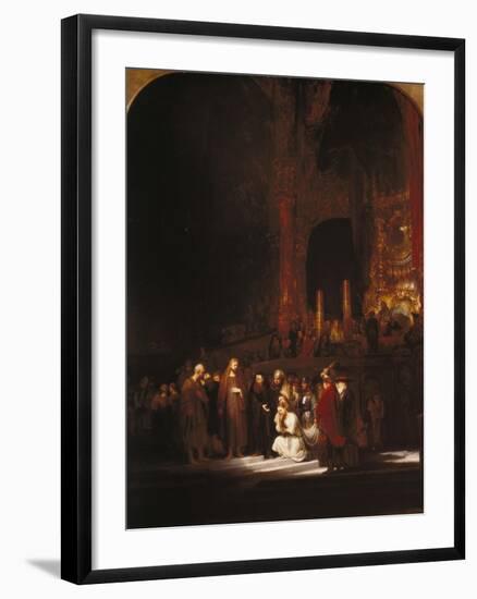 Christ and the Adulteress, 1644-Rembrandt van Rijn-Framed Giclee Print