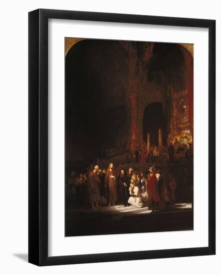 Christ and the Adulteress, 1644-Rembrandt van Rijn-Framed Giclee Print