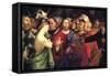 Christ and the Adulteress by Lotto-Lorenzo Lotto-Framed Stretched Canvas