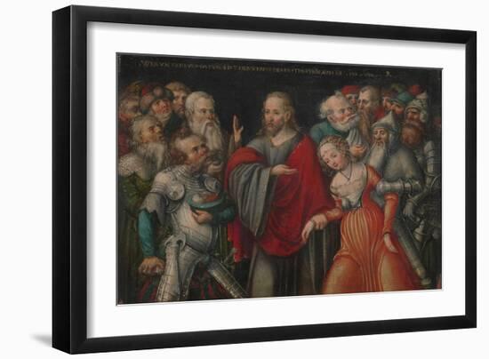 Christ and the Adulteress, c.1545-50-Lucas the Younger Cranach-Framed Giclee Print