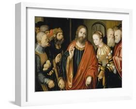 Christ and the Adulteress-Lucas Cranach the Elder-Framed Giclee Print