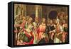 Christ and the Adulteress-Roger Prevost-Framed Stretched Canvas