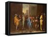 Christ and the Adulterous Woman (Oil)-Nicolas Poussin-Framed Stretched Canvas